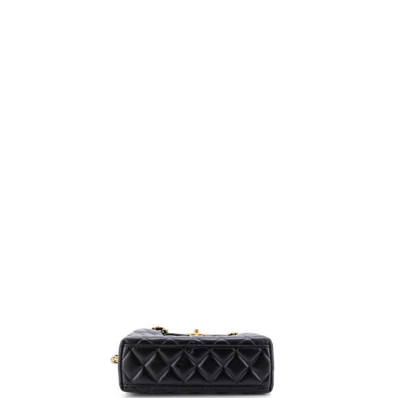 Chanel Mini Kelly Top Handle Shopping Bag Quilted Shiny Aged Calfskin - Picture 4 of 5